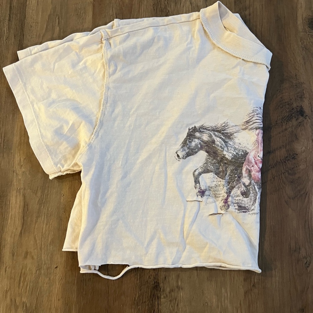 Cream Graphic Horse T-Shirt